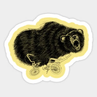 Recycling Bear Original Art on Vintage Bike Sticker